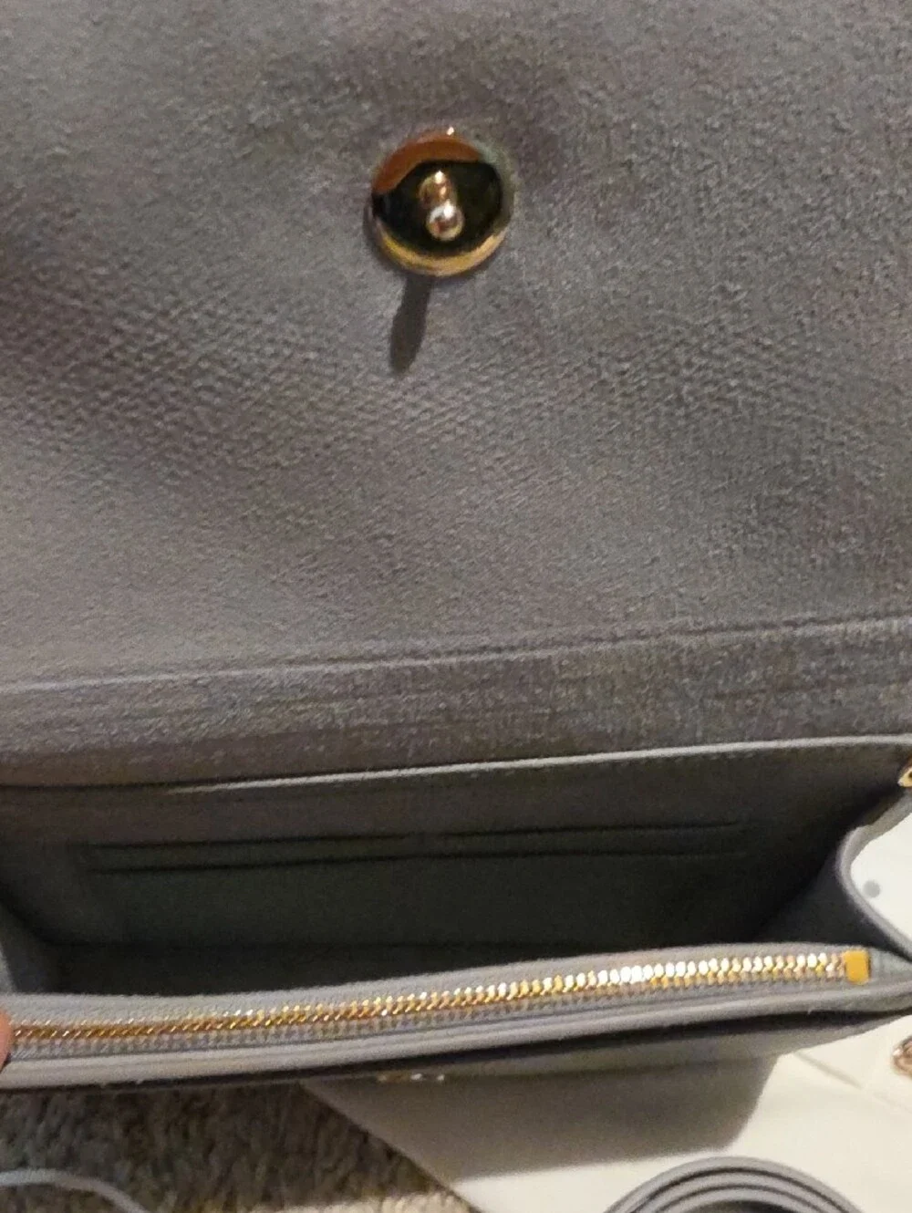 Dior Gray Leather Clutch with Gold CD Hardware